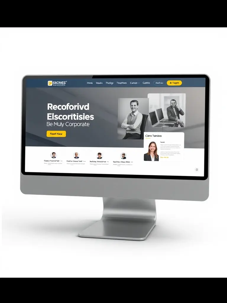 A clean, modern website design showcasing custom elements and branding for a client in the service industry.